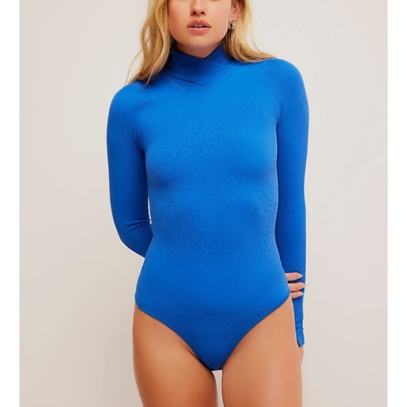 FREE PEOPLE XYZ Recycled Turtleneck
Bodysuit / Deja Blue M/L NWT - Picture 2 of 15